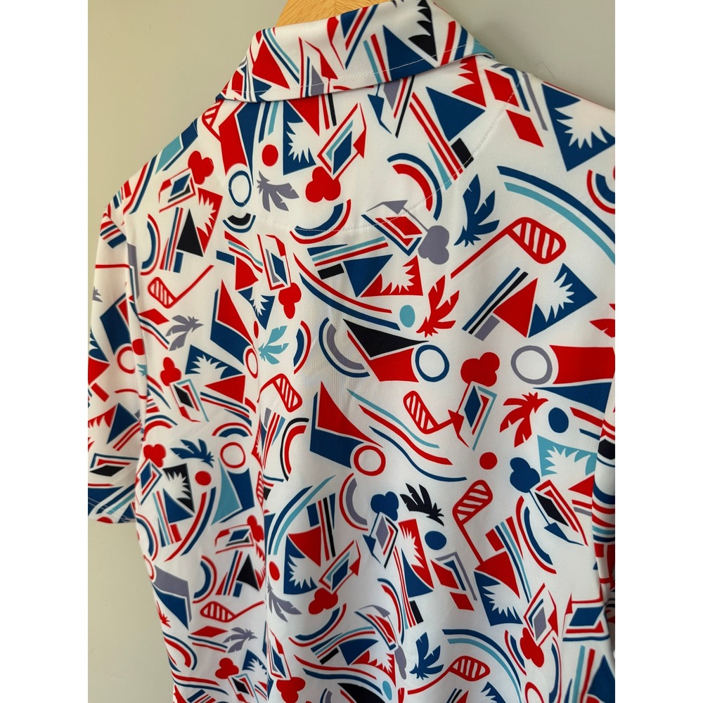 Good Good Proud and True Polo Mens Medium Red White Blue Golf Shirt GG997R-M NEW - Picture 4 of 6
